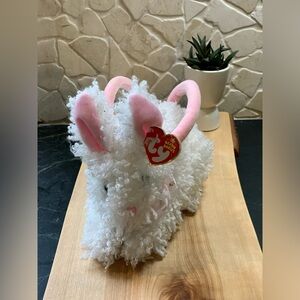 TY | Hutch Clutch | White Bunny Purse Pink Trim
